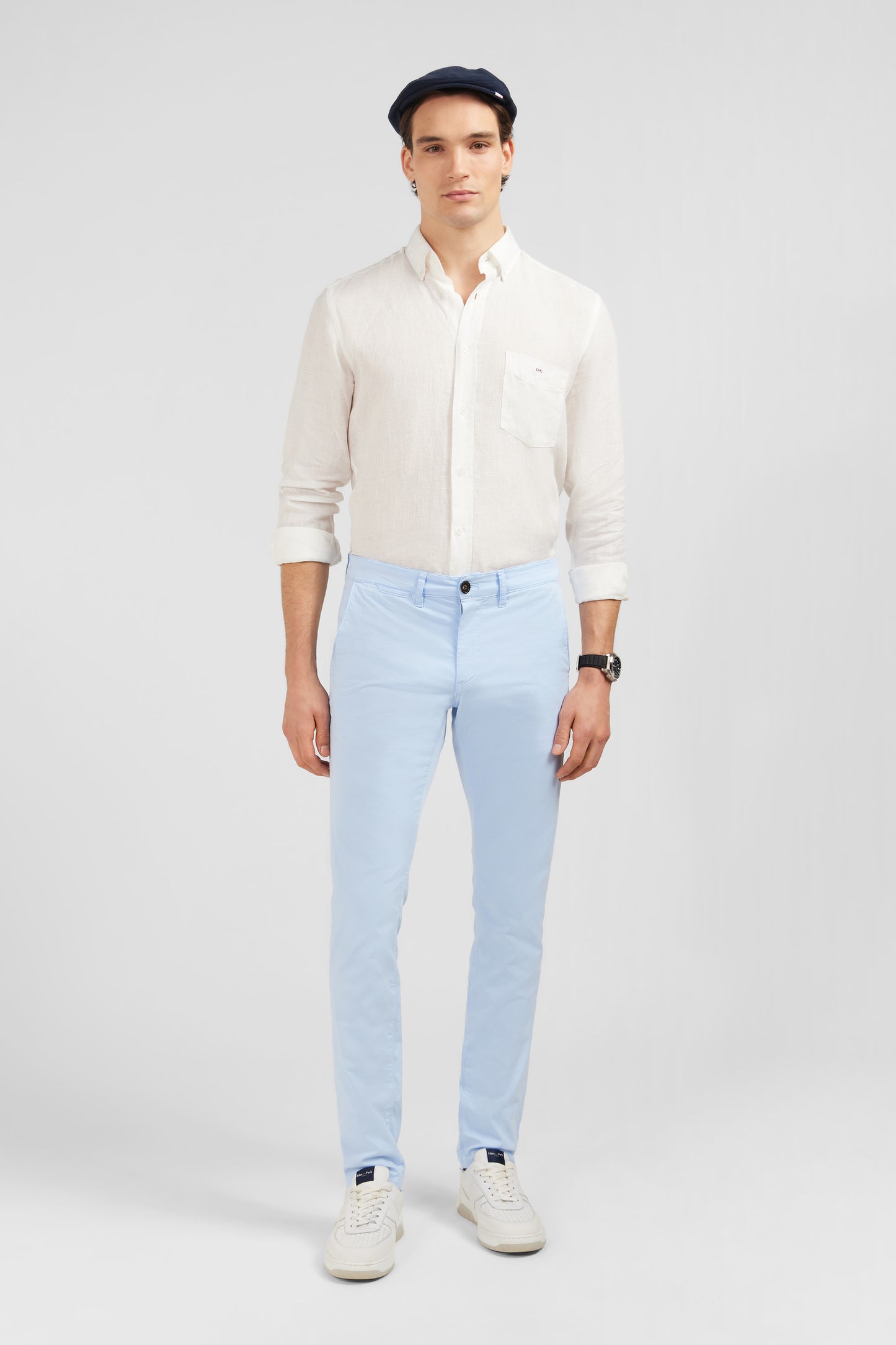 Plain white linen shirt