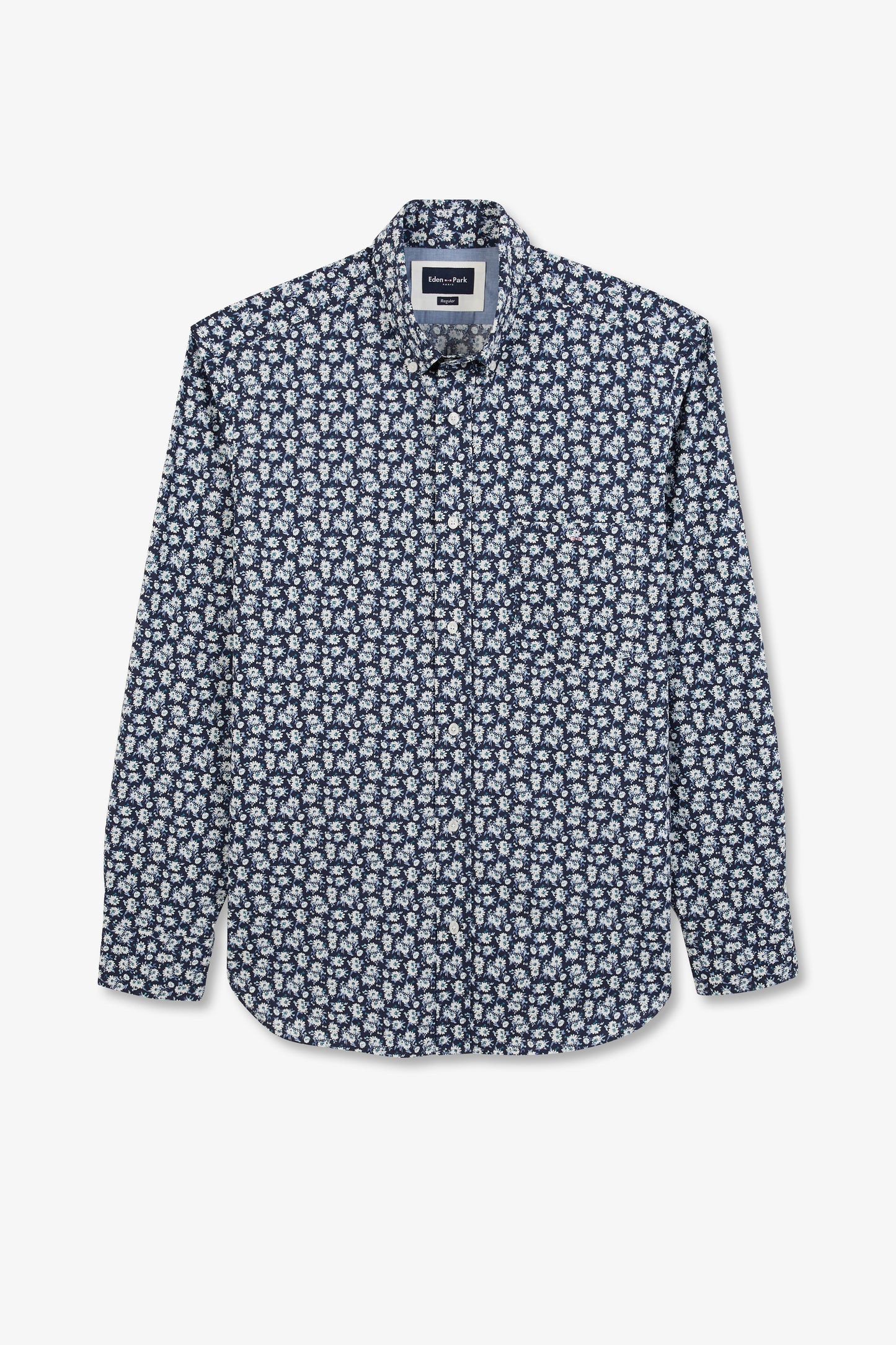Navy blue shirt with exclusive floral print