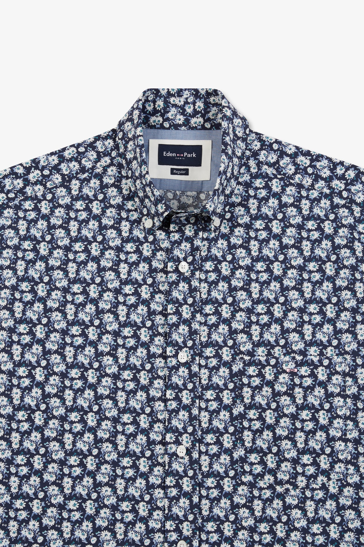 Navy blue shirt with exclusive floral print