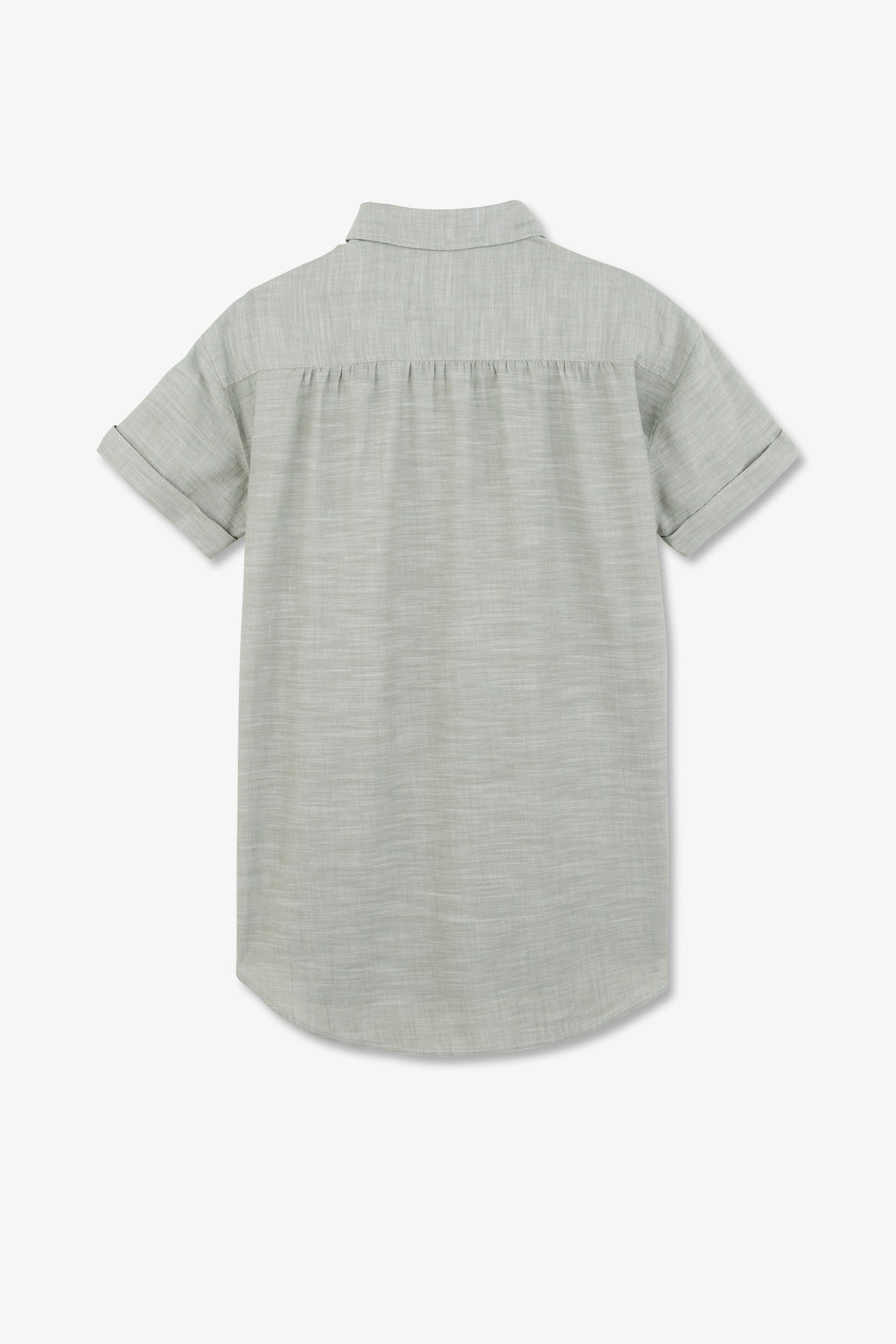 Green short-sleeved blouse