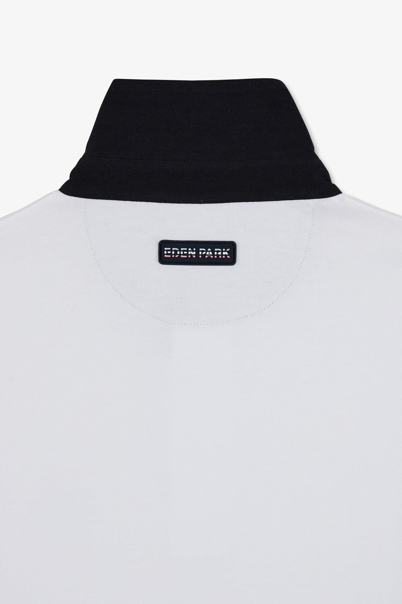 White colour-block polo shirt