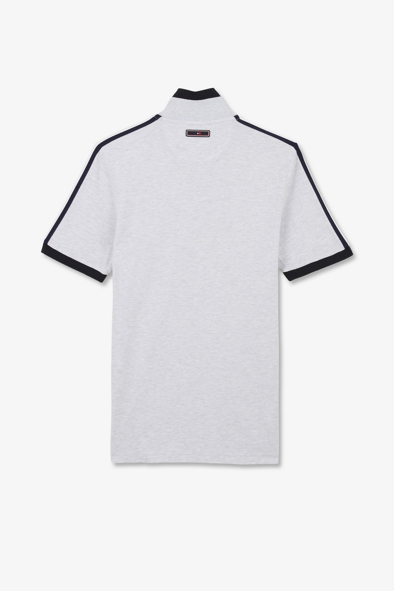 Grey marled short-sleeved polo shirt