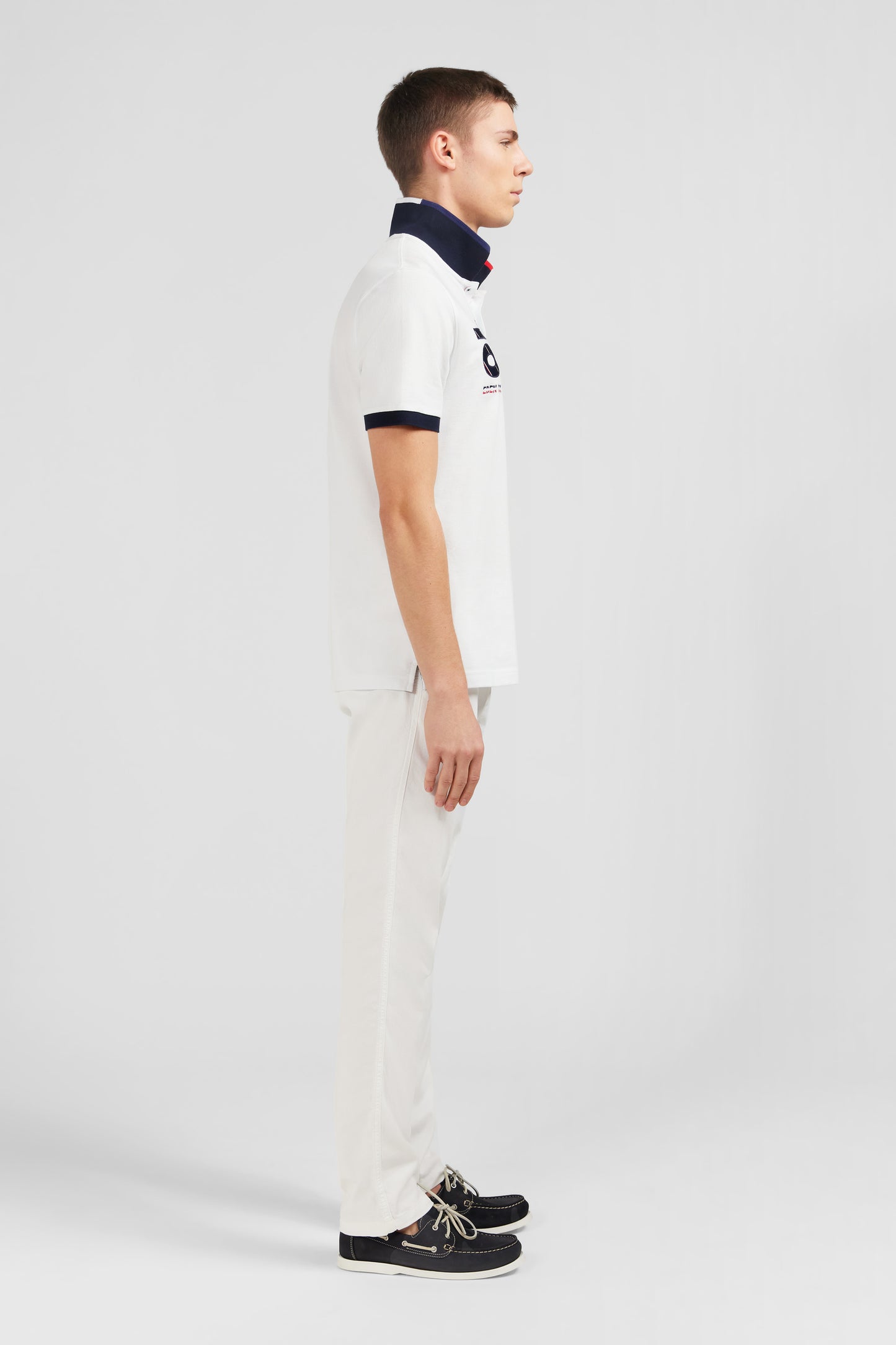 White short-sleeved XV de France polo shirt