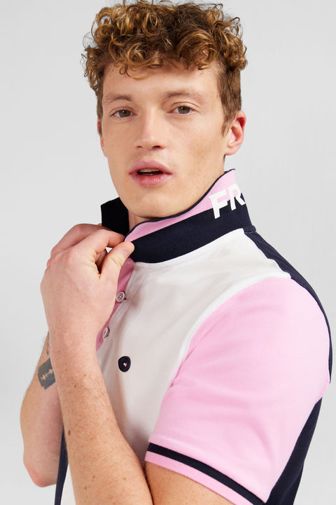 Short-sleeved colour-block XV de France polo shirt - Image 3