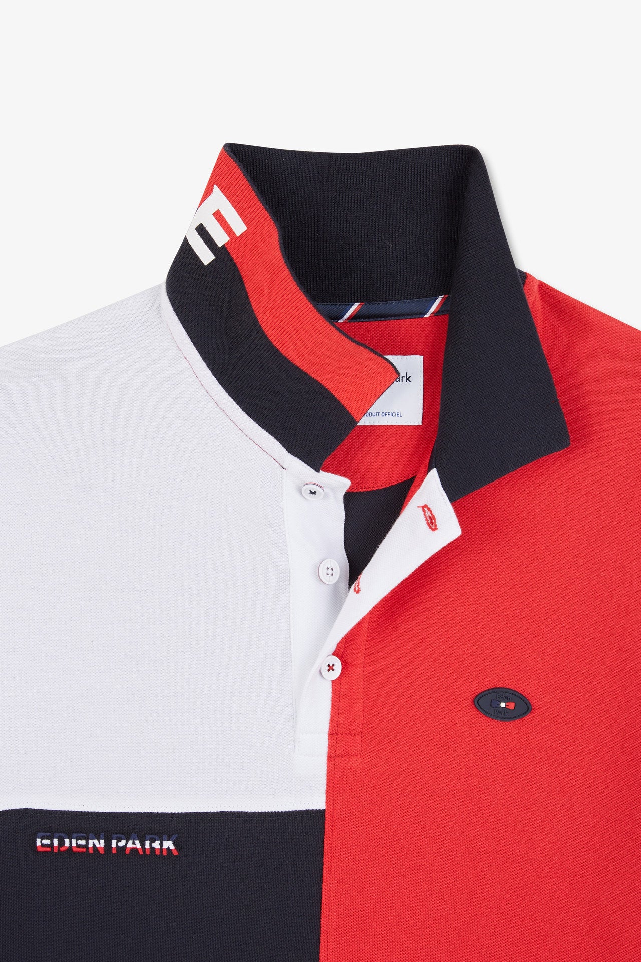 Short-sleeved colour-block XV de France polo shirt