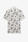 White polo shirt with an exclusive floral print