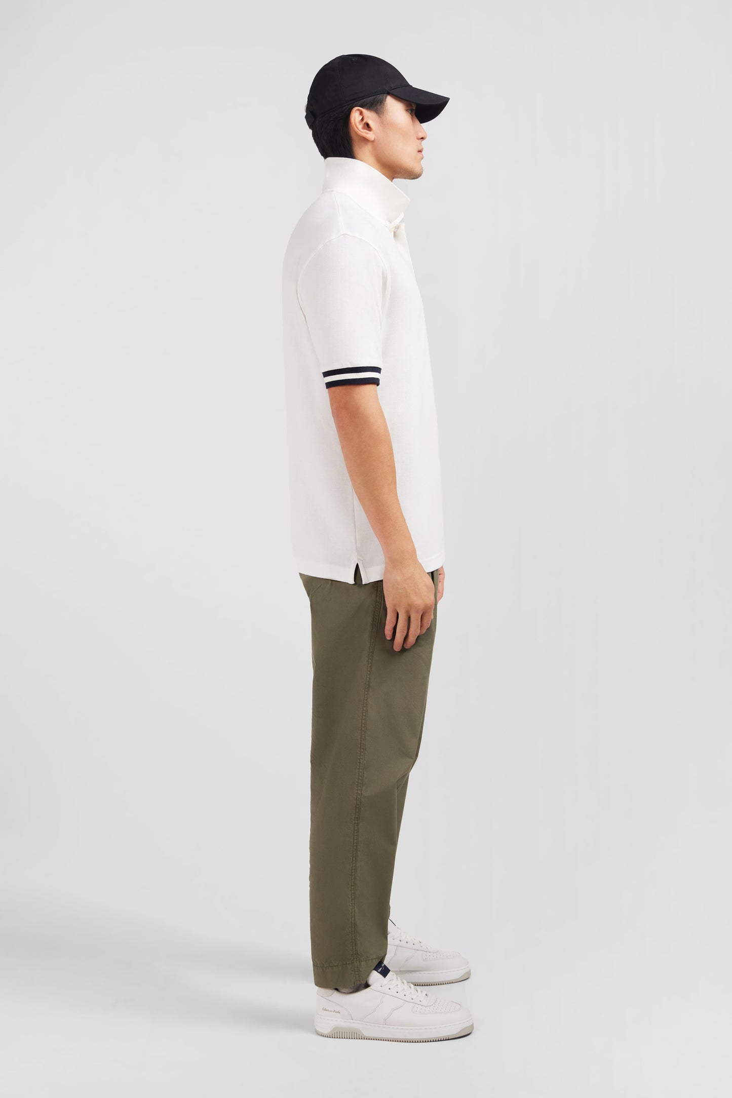 White short-sleeved polo shirt