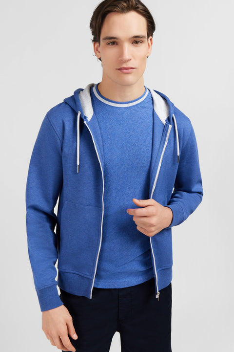 Blue zip sweatshirt with hood - Image 3