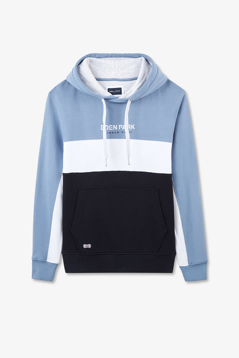 Blue colour-block hooded sweatshirt - Image 2