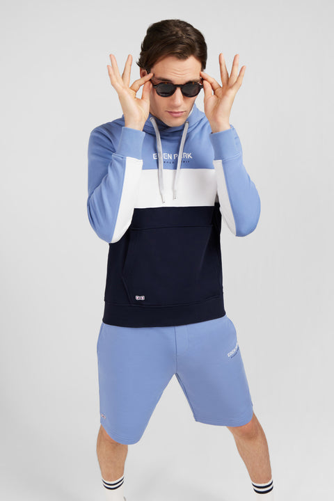 Blue colour-block hooded sweatshirt - Image 3
