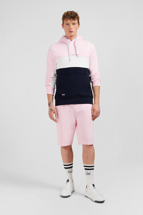 Pink colour-block hooded sweatshirt - Image 1