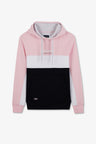 Pink colour-block hooded sweatshirt