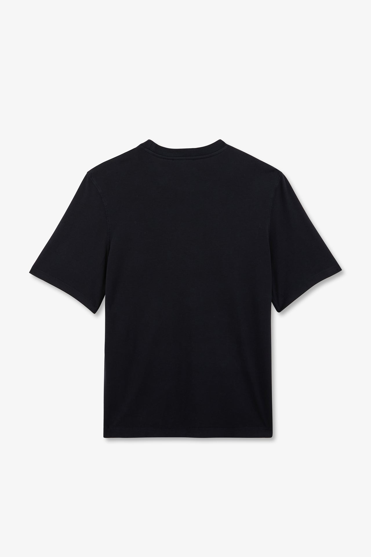 Plain dark blue short-sleeved T-shirt