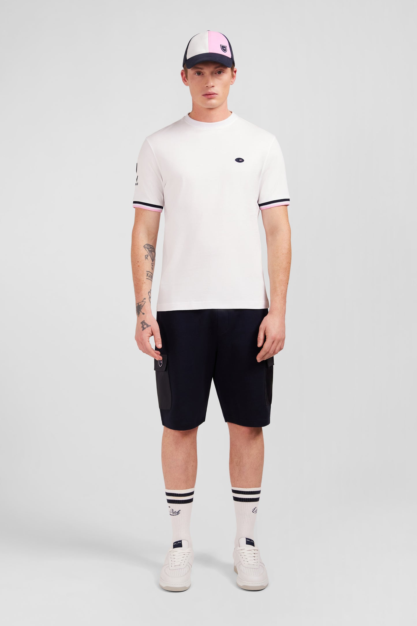 White T-shirt with XV de France embroidery on the back
