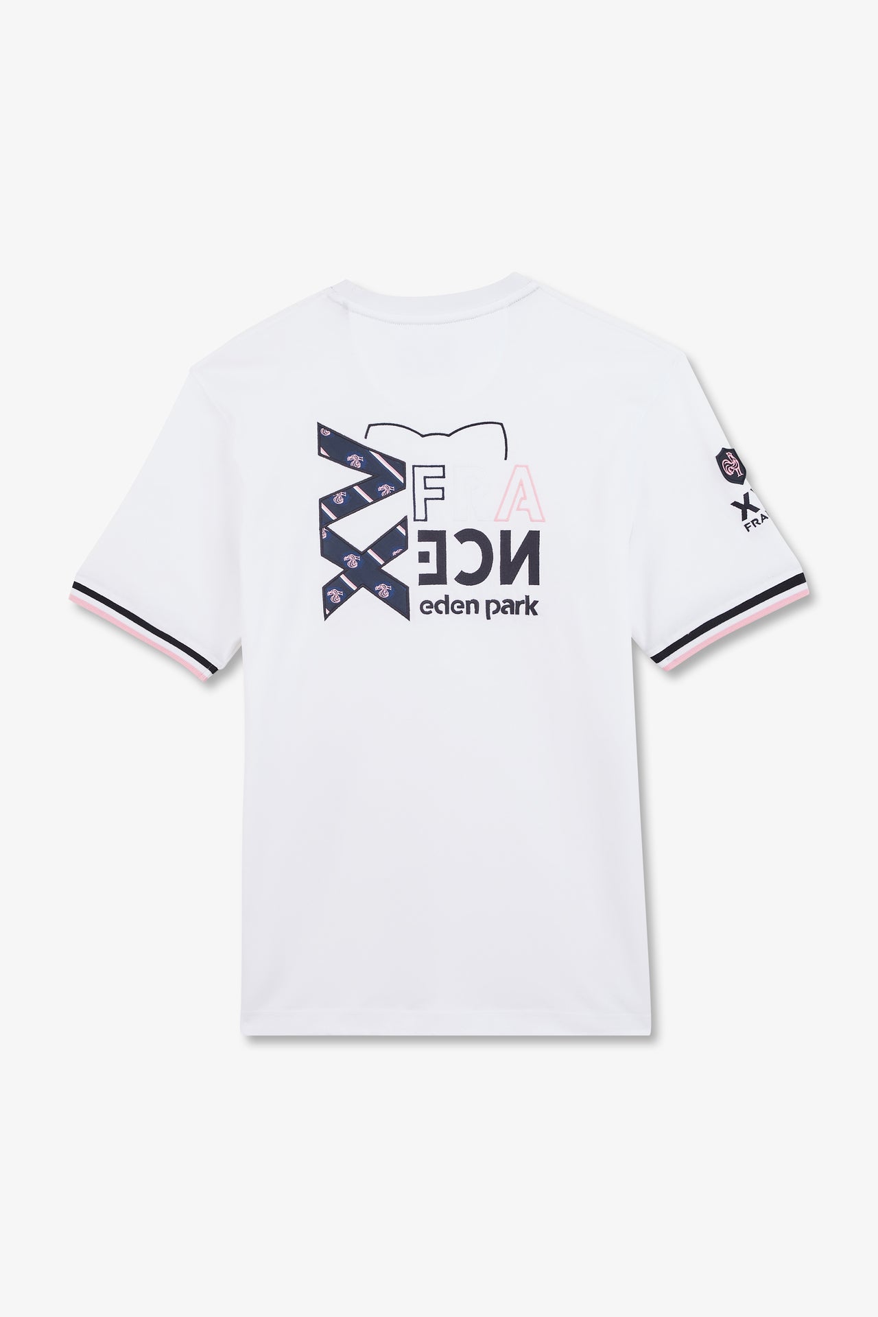 White T-shirt with XV de France embroidery on the back