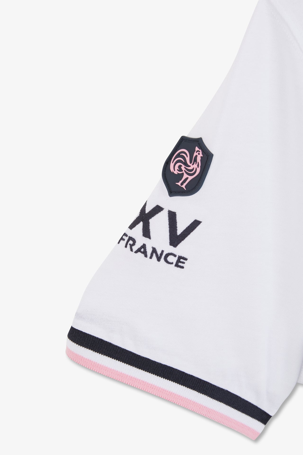 White T-shirt with XV de France embroidery on the back