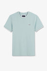 Plain green short-sleeved T-shirt in stretch cotton