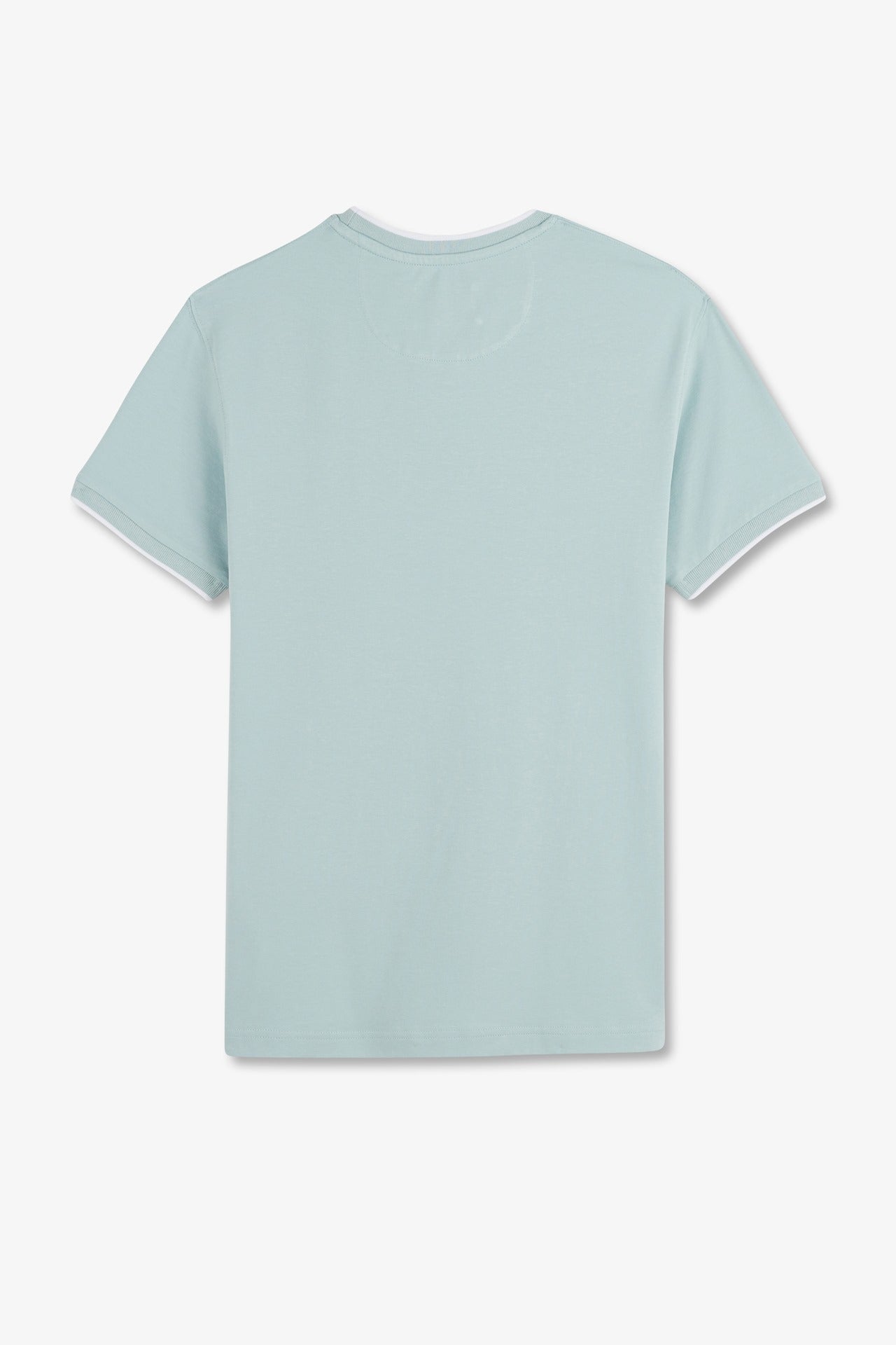 Plain green short-sleeved T-shirt in stretch cotton