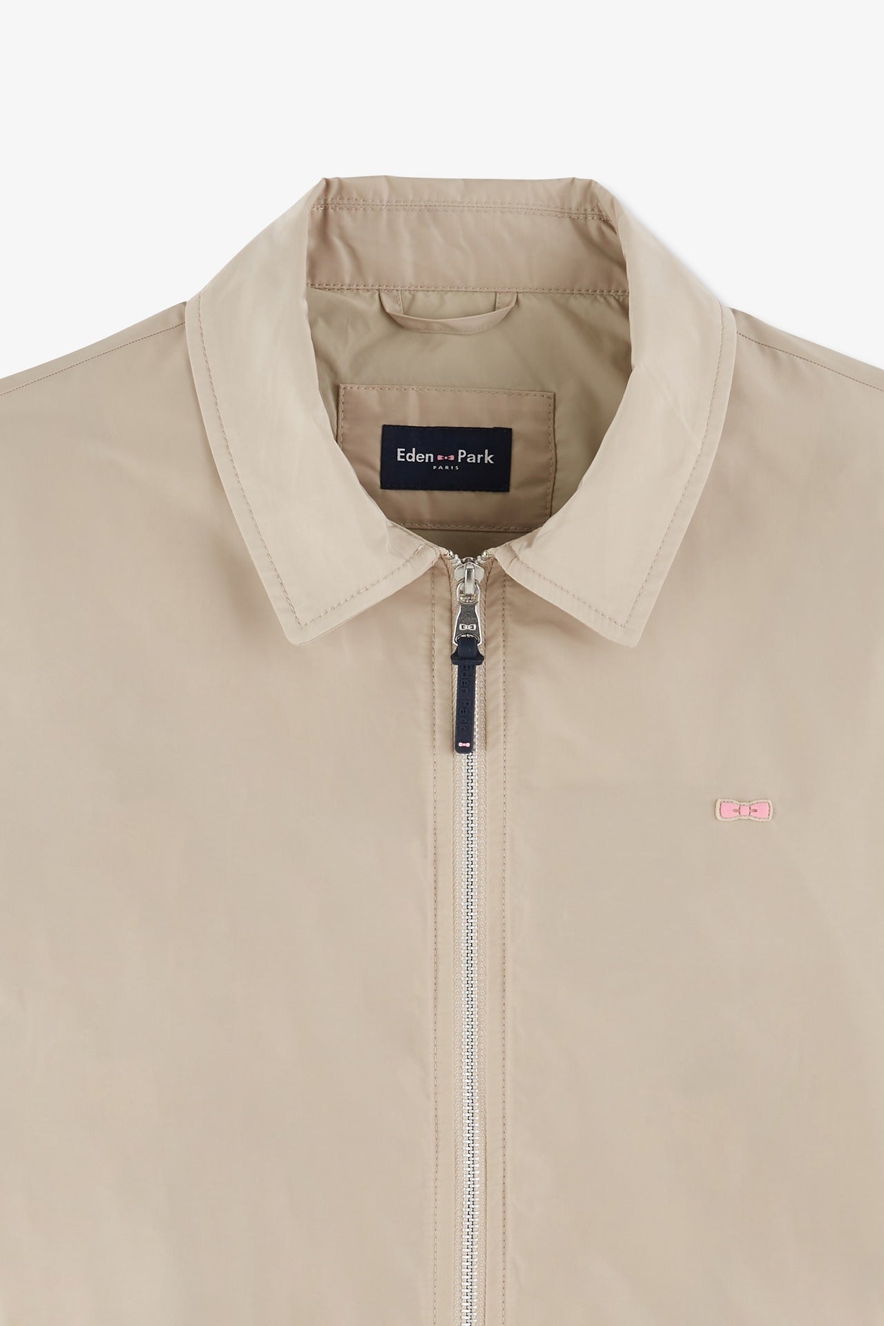 Beige zipped jacket with classic collar