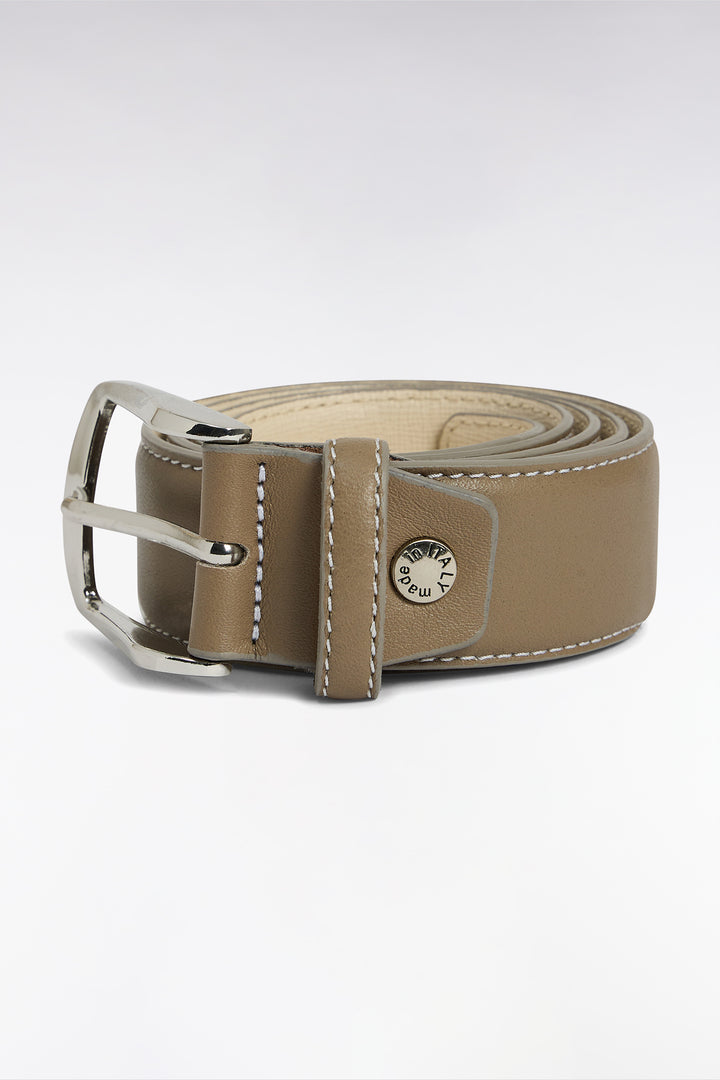 Ceinture élastique en caoutchouc uni beige