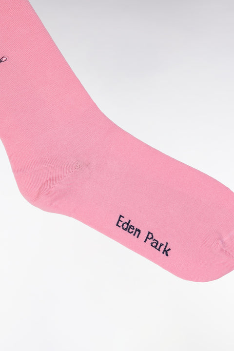 Pink stretch cotton-blend socks with full-rim trim - Image 2