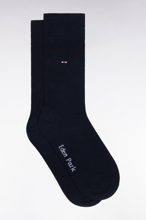 Navy stretch cotton-blend full-rim socks - Image 1