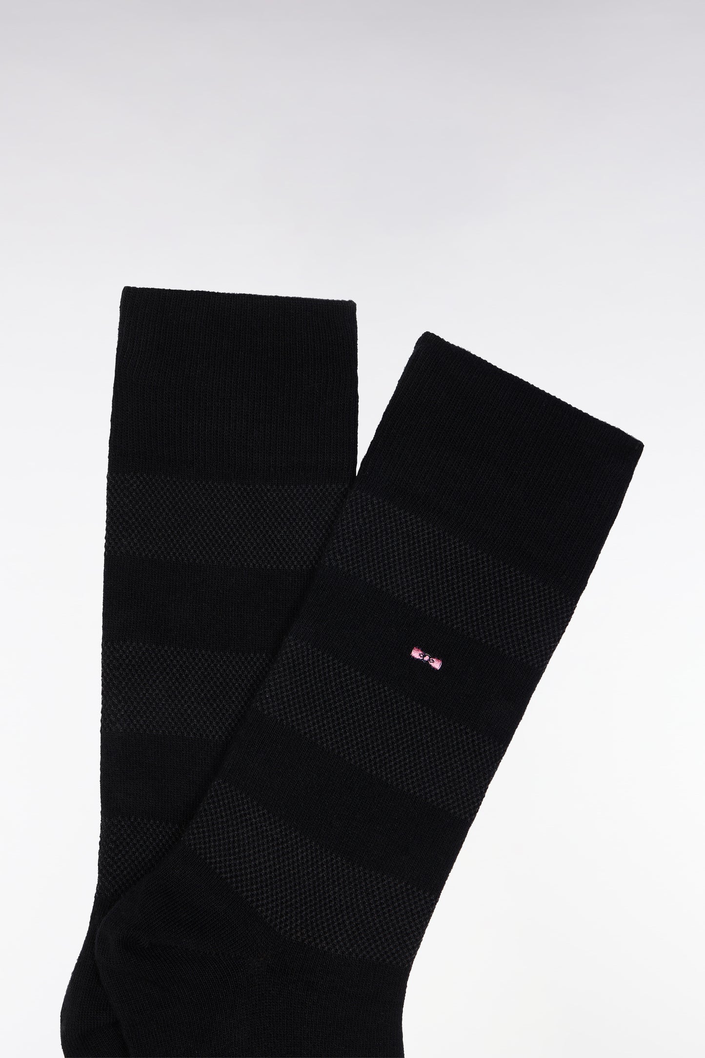 Black stretch cotton-blend full-rim socks