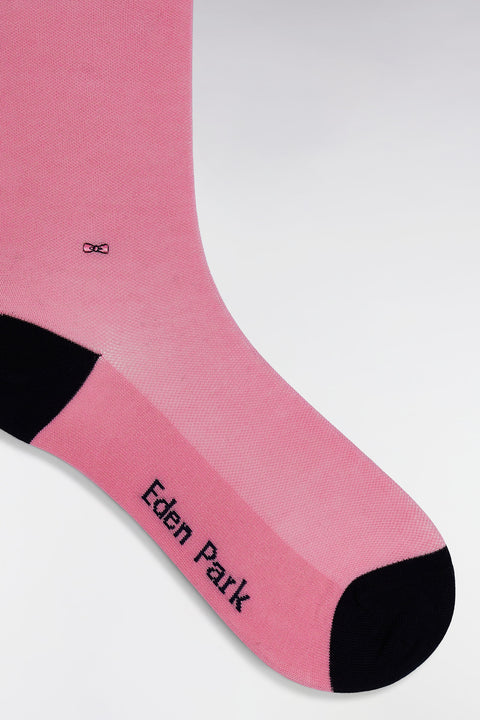 Plain pink stretch cotton-blend socks - Image 2