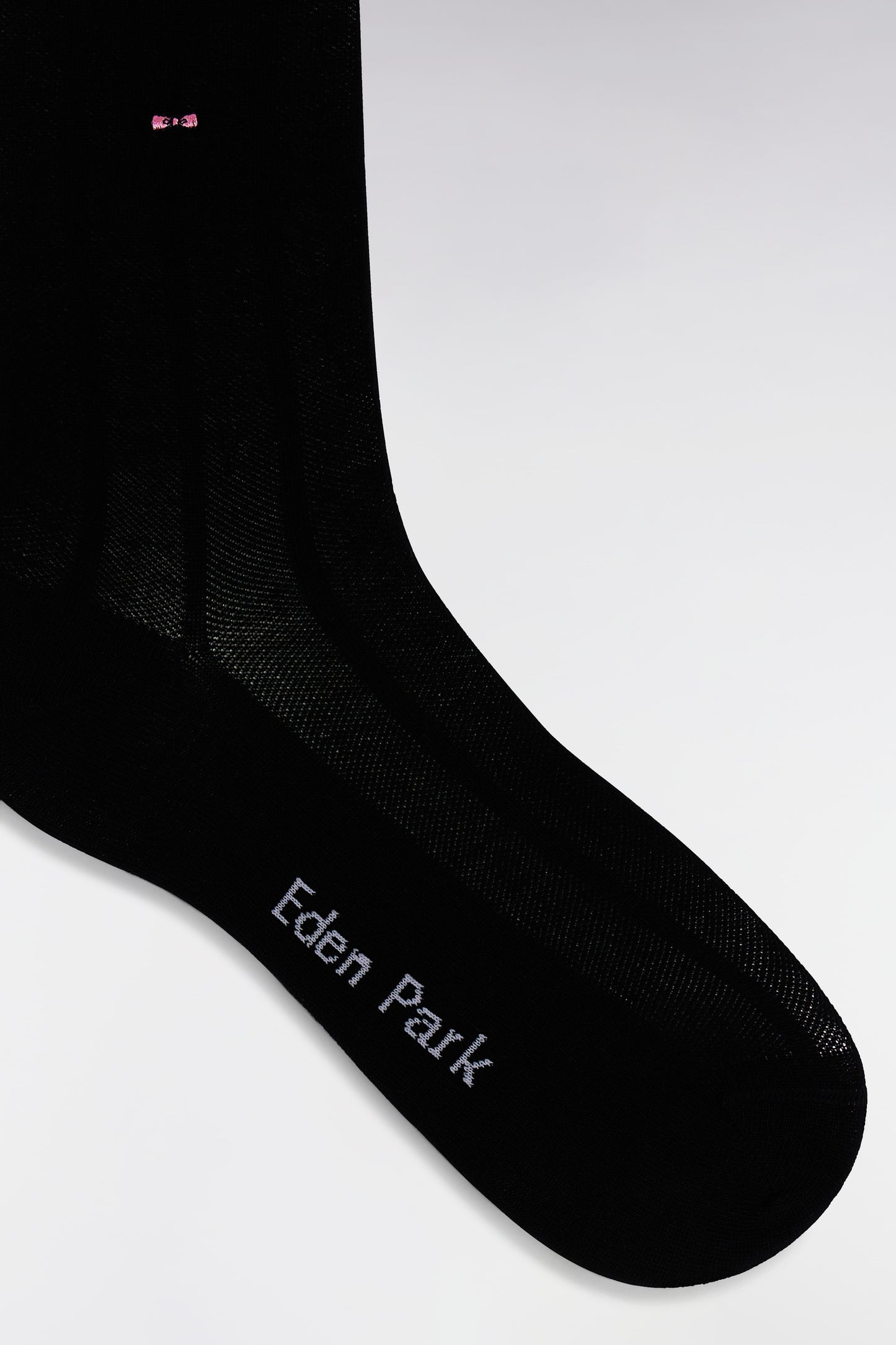 Stretch cotton blend socks with black vertical stripes