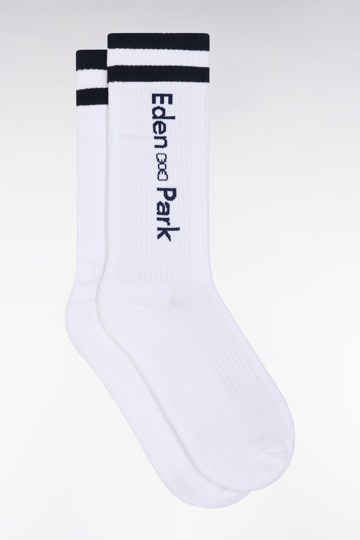White stretch cotton-blend socks with Eden Park jacquard