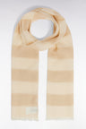 Beige cotton blend striped chèche