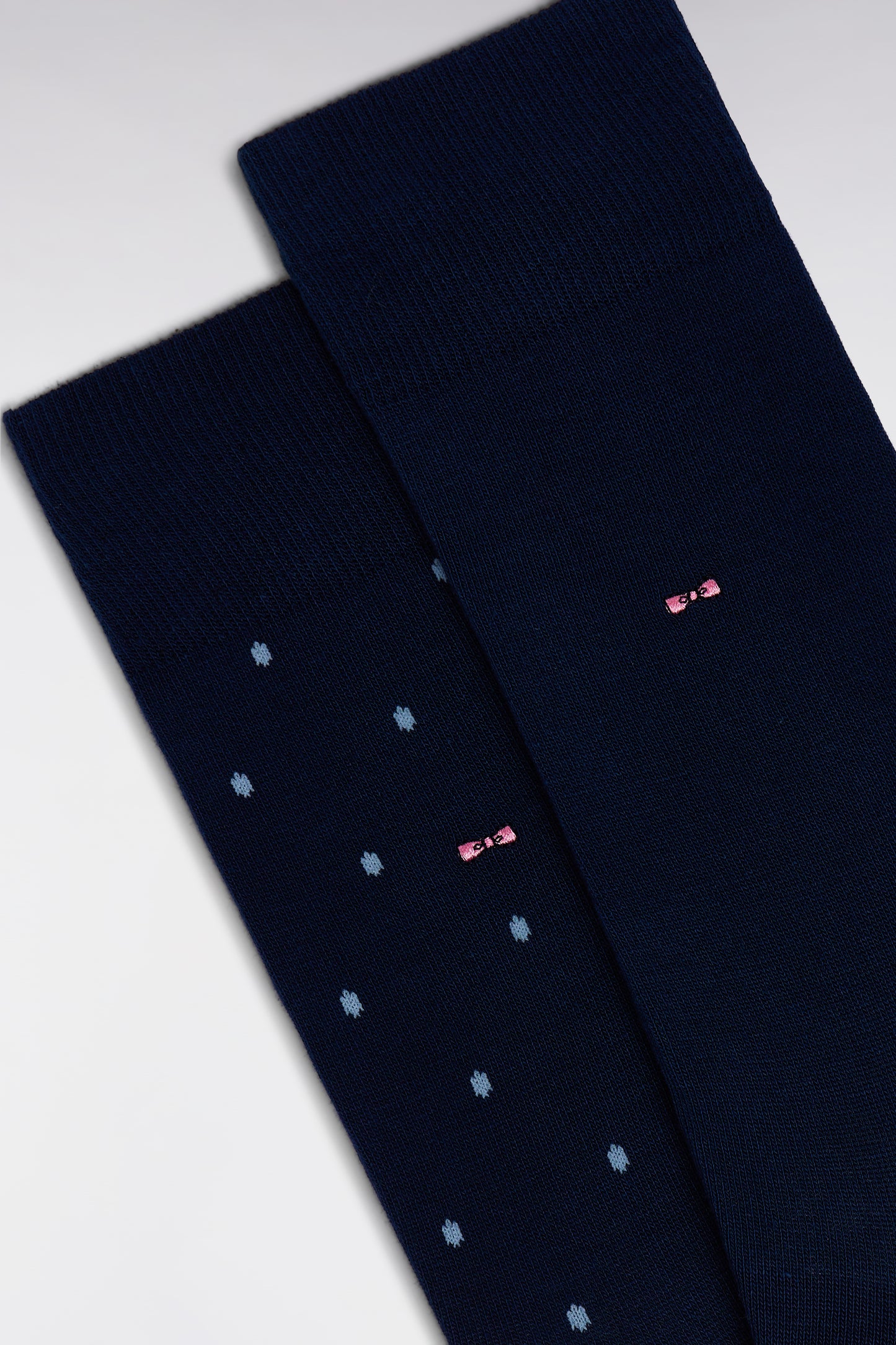 Pack of 2 pairs of blue socks in stretch cotton blend