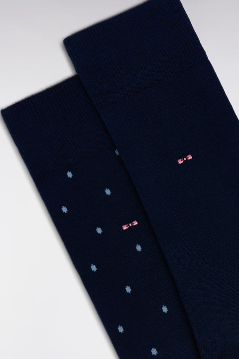 Pack of 2 pairs of blue socks in stretch cotton blend - Image 2
