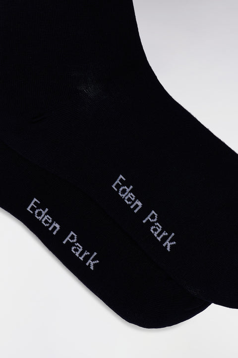 Pack of 2 pairs of navy socks in stretch cotton blend - Image 2