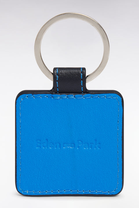 Blue leather keychain - Image 2
