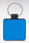 Blue leather keychain