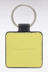 Yellow leather keychain