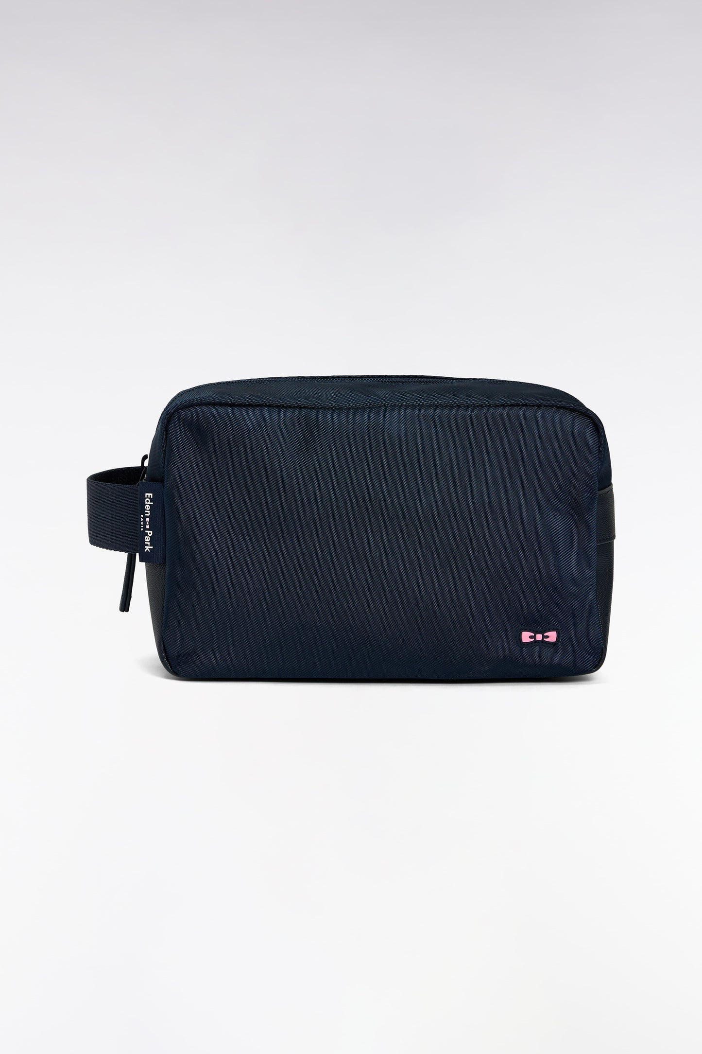 Navy zipped toiletry bag