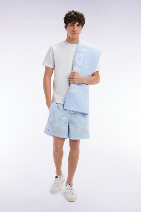 Sky blue swimsuit with palm tree print - Image 3