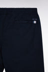 Straight-cut navy stretch cotton pleat-free chinos
