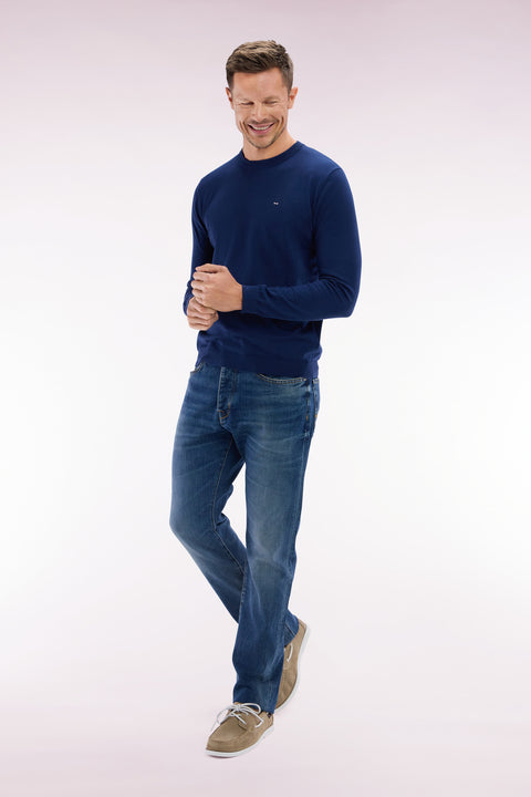 Straight-fit raw wash stretch denim 5-pocket jeans - Image 3
