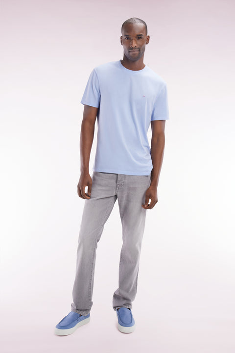 Straight cut stone bleach light grey stretch denim 5-pocket jeans - Image 2