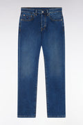 Jean 5 poches en denim stretch bleu brut coupe droite