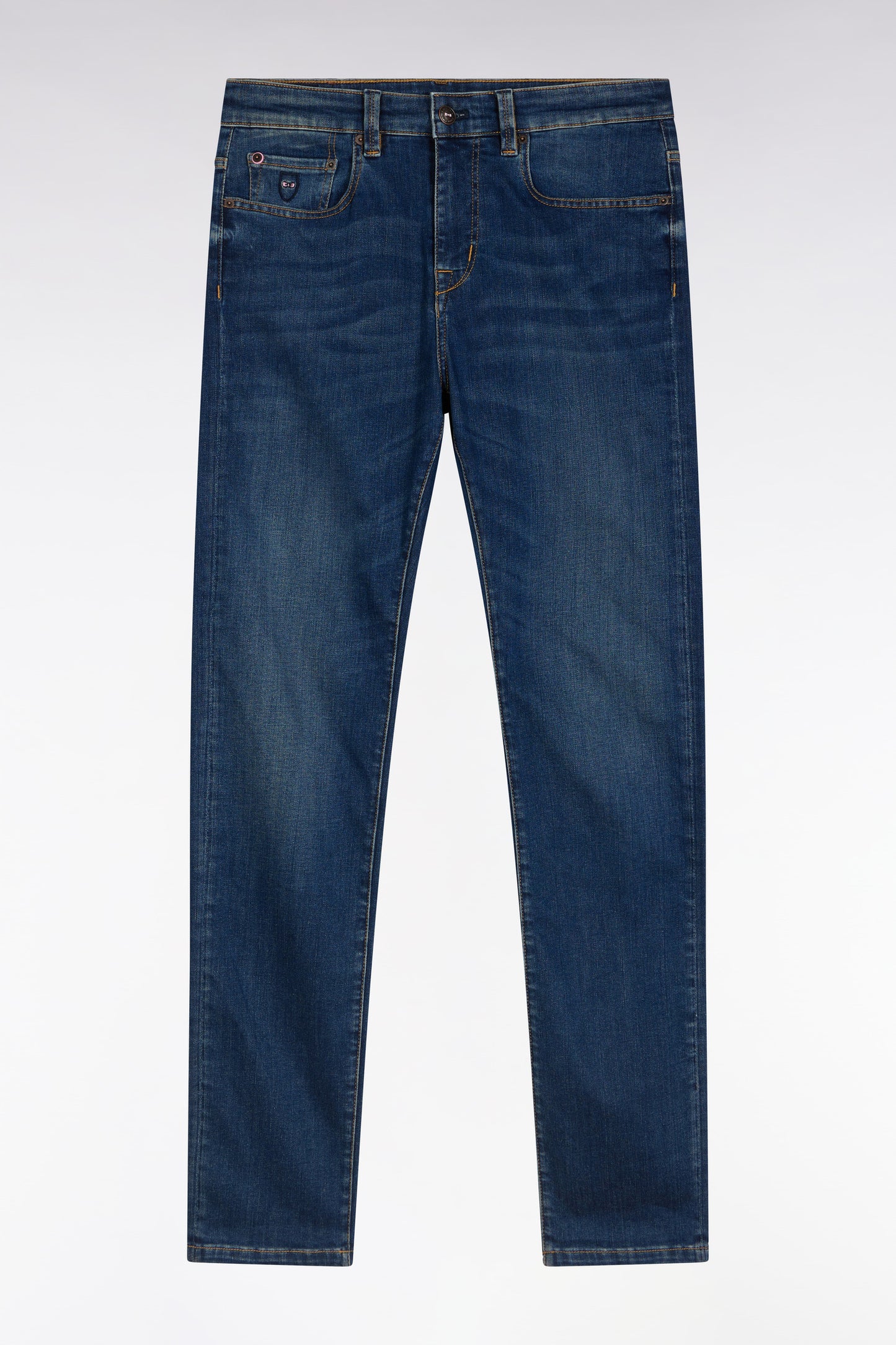 Slim-fit raw stretch denim 5-pocket jeans