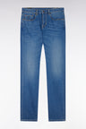 Slim-fit medium stone wash stretch denim 5-pocket jeans