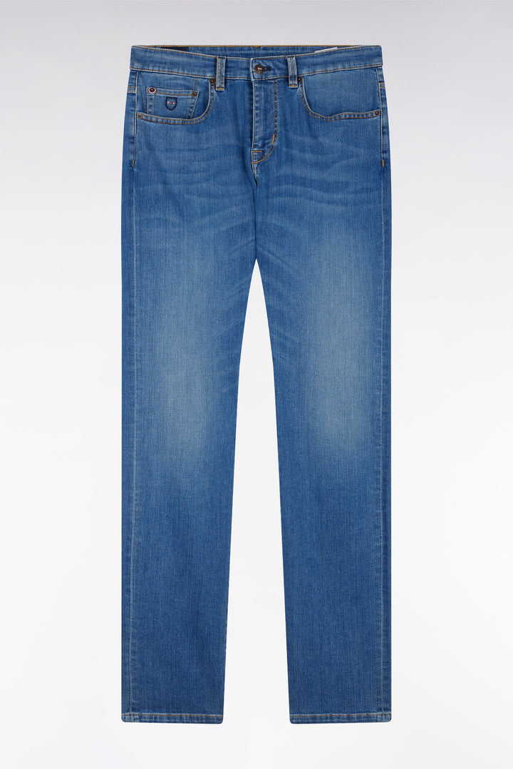 Jean 5 poches en denim stretch délavage stone wash medium coupe slim