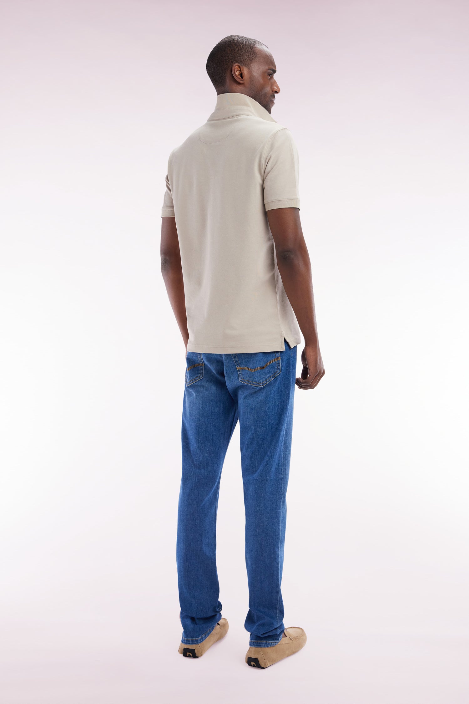 Jean 5 poches en denim stretch délavage stone wash medium coupe slim