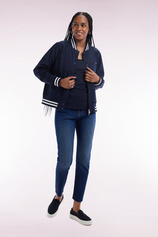 Slim-fit blue stretch denim 5-pocket jeans