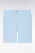 Bermuda chino en coton stretch bleu ciel coupe droite