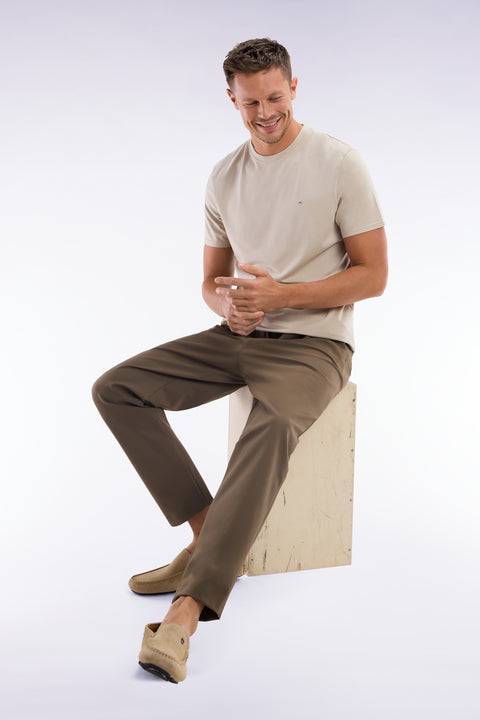 Brown elastic waistband pants - Image 3